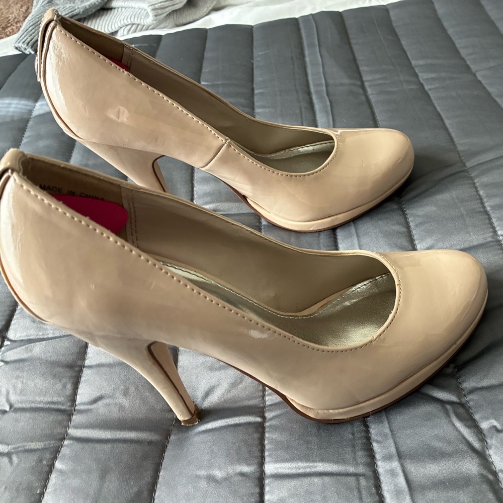 Call It Spring Nude Patent Heels